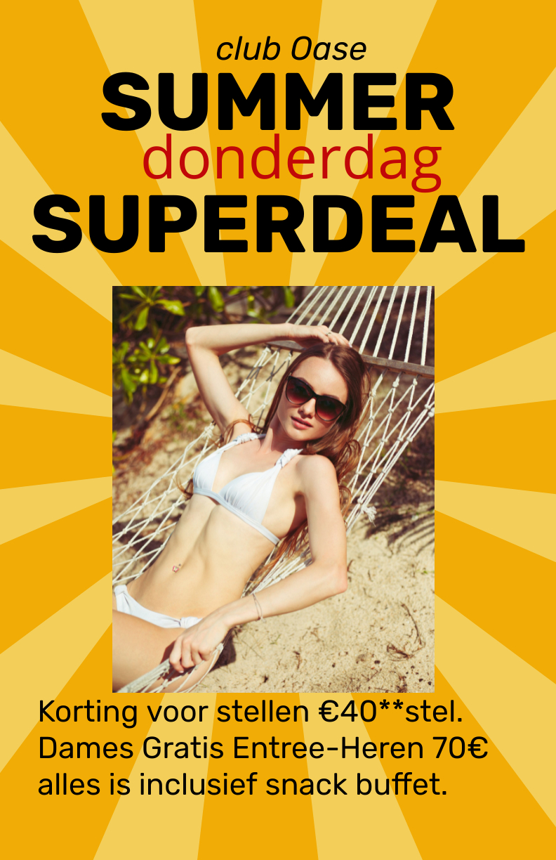 Donderdag 23 juli Summer SuperDeal Milf Night Stel 40€